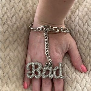 “BAD” bracelet and multi finger ring